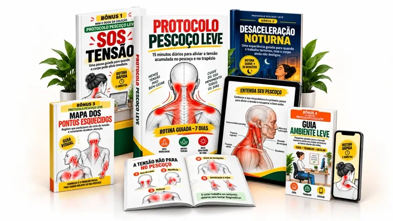 Kit completo do Protocolo Pescoço Leve com e-book, bônus e materiais digitais